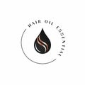 Hair oil essential rounded logo white background