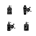 Hair oils black glyph icons set on white space