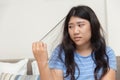 Hair pulling disorder or Trichotillomania in girl teen mental health problem