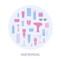 Hair removal circle concept