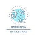 Hair removal concept icon