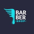 Hair repair. A bright logo for the Barber shop. Elements to cutting and styling hair.