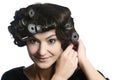 Hair-rollers woman hairstyle hair-curlers
