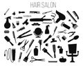 Hair salon - hair cut, manicure, makeup, hair coloring, hairdressing, styling professional beauty tools and equipment