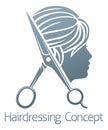 Hair Salon Hairdresser Scissors Woman Concept