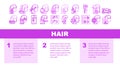 Hair Salon Hairstyle Service Landing Header Vector