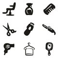 Hair Salon Icons Freehand Fill Royalty Free Stock Photo