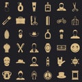 Hair salon icons set, simple style Royalty Free Stock Photo