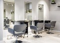 Hair salon interior, modern beauty shop after renovation