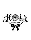Hair salon logo banner.A lock of hair silhouette.Hair lettering. Royalty Free Stock Photo