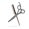 Hair salon with scissors and comb icon.