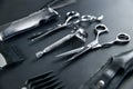 Hair Salon Tools. Barber Scissors And Shaving Equipment Royalty Free Stock Photo