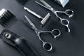 Hair Salon Tools. Barber Scissors And Shaving Equipment Royalty Free Stock Photo