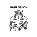 Hair Salon Treatment Concept Black Illustration