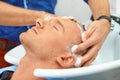 Hair salon. Washing with shampoo. Royalty Free Stock Photo