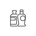 Hair shampoo bottles line icon Royalty Free Stock Photo