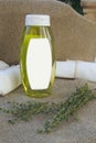 Hair shampoo with thyme essential oil Royalty Free Stock Photo