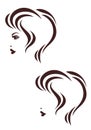 Hair stile icon, Female profile