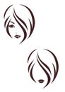 Hair stile icon, the girls face Royalty Free Stock Photo