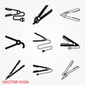 Hair straighten icon. Female accessories icons for mobile concept and logo