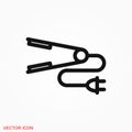 Hair straighten icon. Female accessories icons for mobile concept and logo