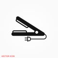 Hair straighten icon. Female accessories icons for mobile concept and logo