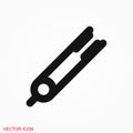 Hair straighten icon. Female accessories icons for mobile concept and logo