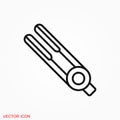 Hair straighten icon. Female accessories icons for mobile concept and logo