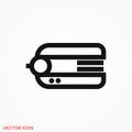 Hair straighten icon. Female accessories icons for mobile concept and logo