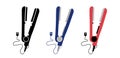 Hair straightener flat icon. Hairdressing equipment sketch. Professional tool. Vector illustration. Barber symbol