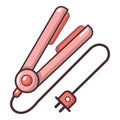 Hair straightener icon, cartoon style