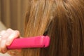 Hair straightening Royalty Free Stock Photo