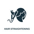 Hair Straightening icon. Monochrome sign from hairdresser collection. Creative Hair Straightening icon illustration for