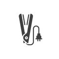 Hair straightening iron vector icon