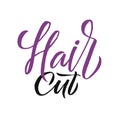 Hair Studio. Logo Beauty Vector Lettering. Custom handmade calligraphy. Vector Illustration