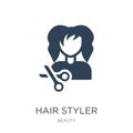 hair styler icon in trendy design style. hair styler icon isolated on white background. hair styler vector icon simple and modern