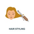 Hair Styling flat icon. Colored element sign from beauty salon collection. Flat Hair Styling icon sign for web design Royalty Free Stock Photo