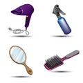 Hair styling tools. Vector illustration decorative background design Royalty Free Stock Photo