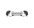 Hair stylist african american dreadlocks locs barbershop logo with male silhouette icon