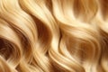 Hair texture background closeup. Blond brown color natural curls, fashion hairstyle. Generative AI