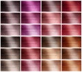 Hair tints colors set palette on white background Royalty Free Stock Photo