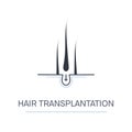 Hair transplantation follicle symbol for alopecia treatment