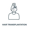 Hair Transplantation line icon. Element sign from transplantation collection. Flat Hair Transplantation outline icon