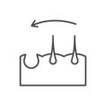 Hair transplantation line outline icon