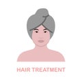 Hair Treatment flat icon. Colored element sign from beauty salon collection. Flat Hair Treatment icon sign for web Royalty Free Stock Photo