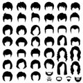 hair, vector hairstyle silhouette Royalty Free Stock Photo