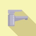 Hair wash water tap icon flat vector. Damage brush