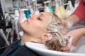 Hair washing at a hairdressing salon Royalty Free Stock Photo