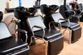 Hair Washing Chair and Sink Stations Inside a Beauty Salon Royalty Free Stock Photo