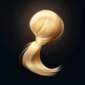 Hair wig over the plastic mannequin head isolated over the black background, mockup featuring contemporary women Royalty Free Stock Photo